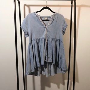Peplum Lightweight Denim Fabric Top